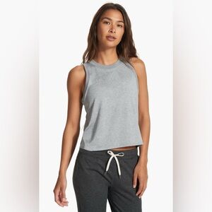 💫Vuori Women’s Energy Top, Flint Heather, XS, NWT, Gray Muscle Tee Crop Top